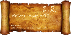 Décsi Renátó névjegykártya